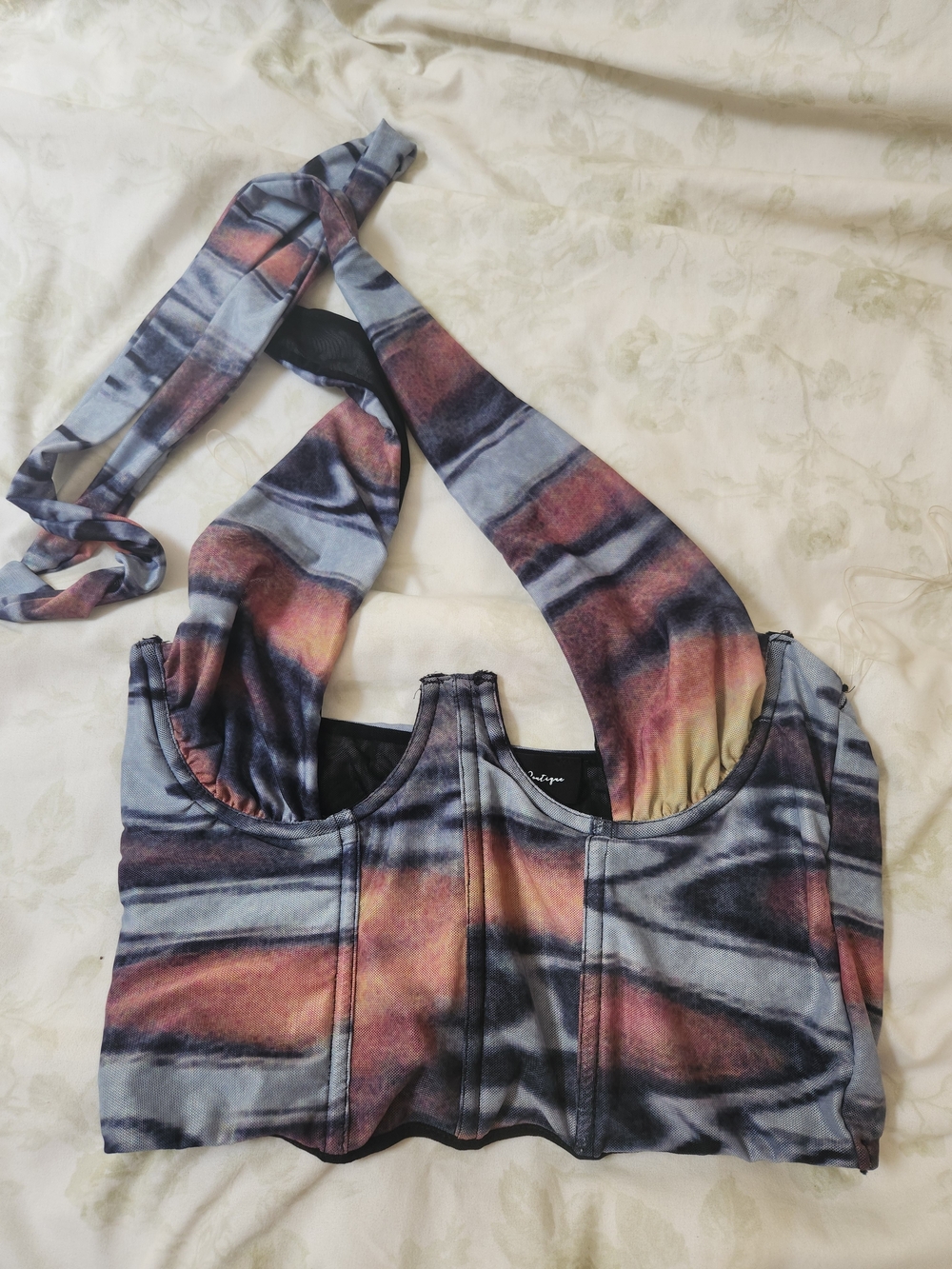 Hazel Boutique Mesh Halter Crop Top